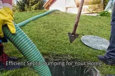 Efficient Septic Pumping for Your Home