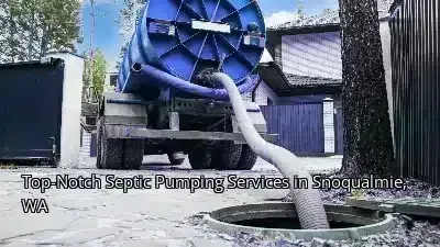 Top-Notch Septic Pumping Services in Snoqualmie, WA