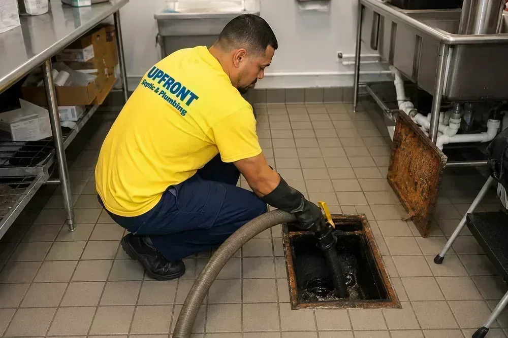upfront septic and plumbing grease trap cleaning