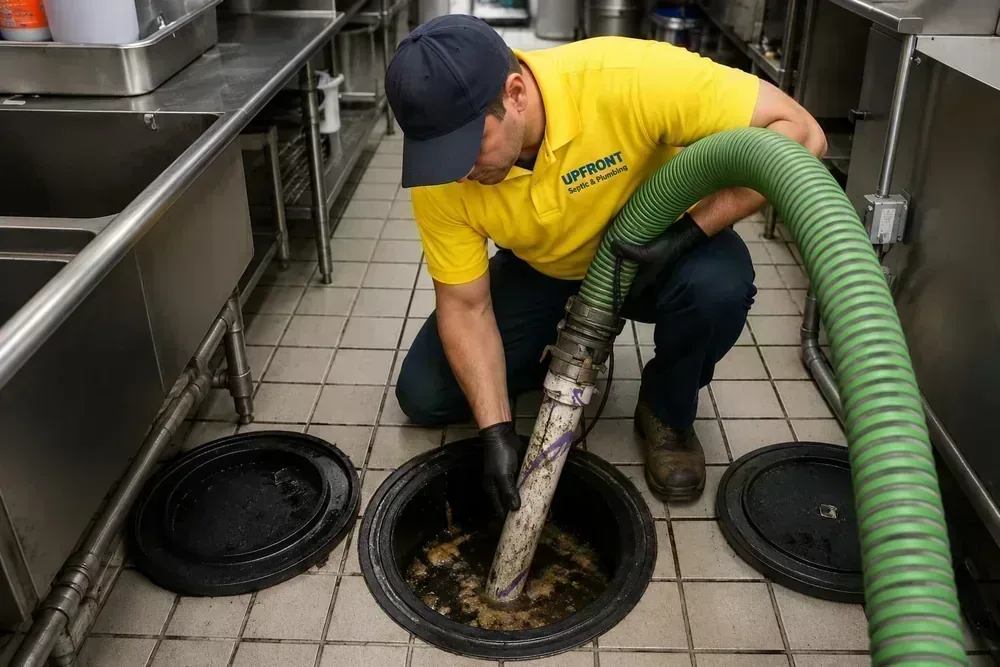 upfront septic grease trap