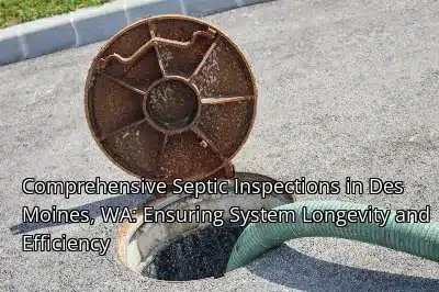 Comprehensive Septic Inspections in Des Moines, WA: Ensuring System Longevity and Efficiency Comprehensive Septic Inspections in Des Moines, WA: Ensuring System Longevity and Efficiency
